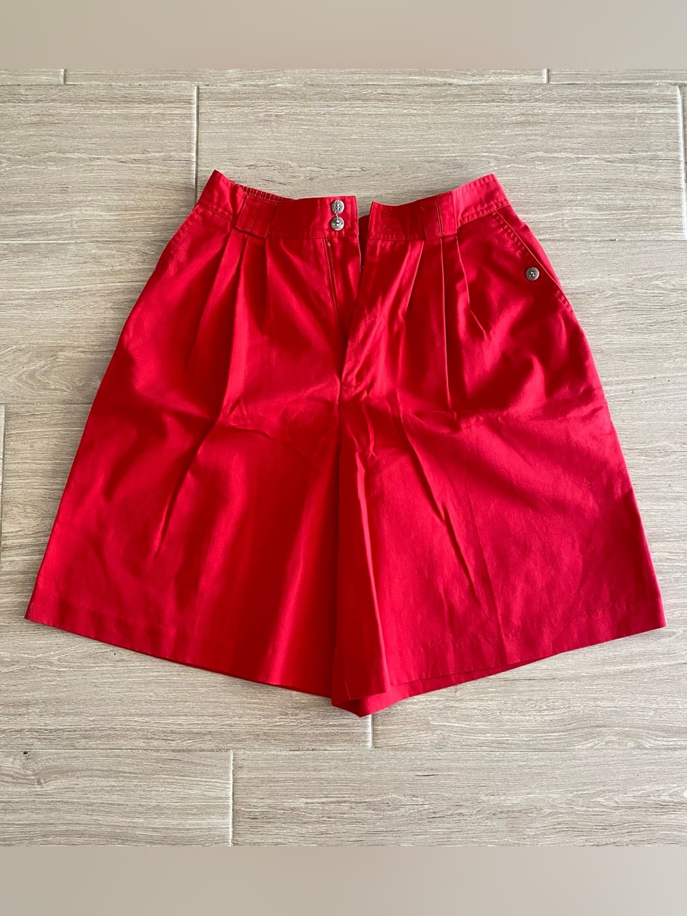 Vintage Cabin Creek Vibrant Red Elastic Waist Shorts Size 12